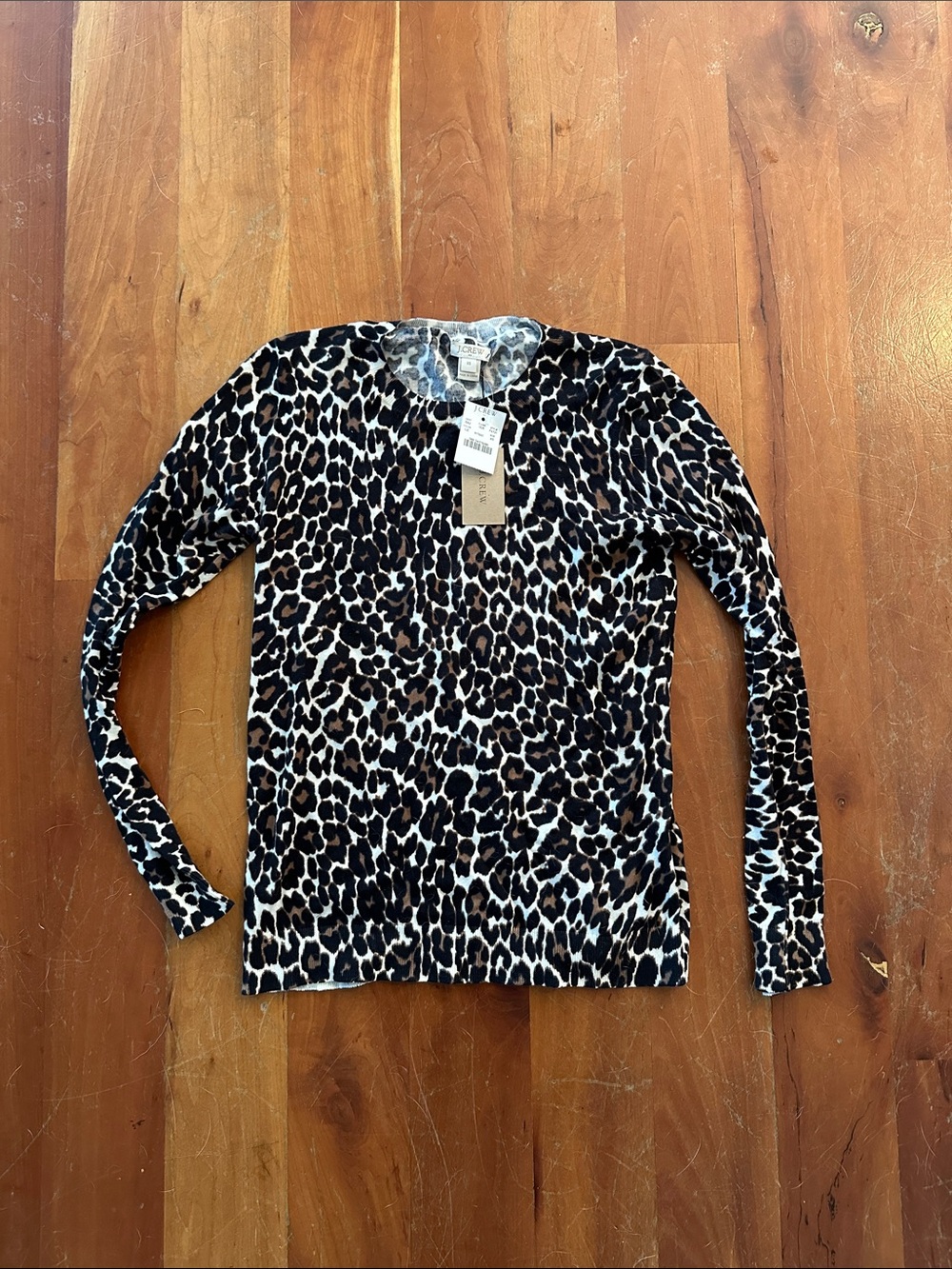 J. Crew Leopard Print Long Sleeve Top - Brown & Black